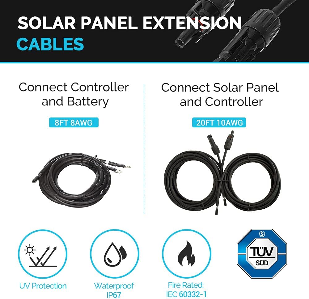 100W Monocrystalline Solar Panel with 30A PWM Charge Controller O795