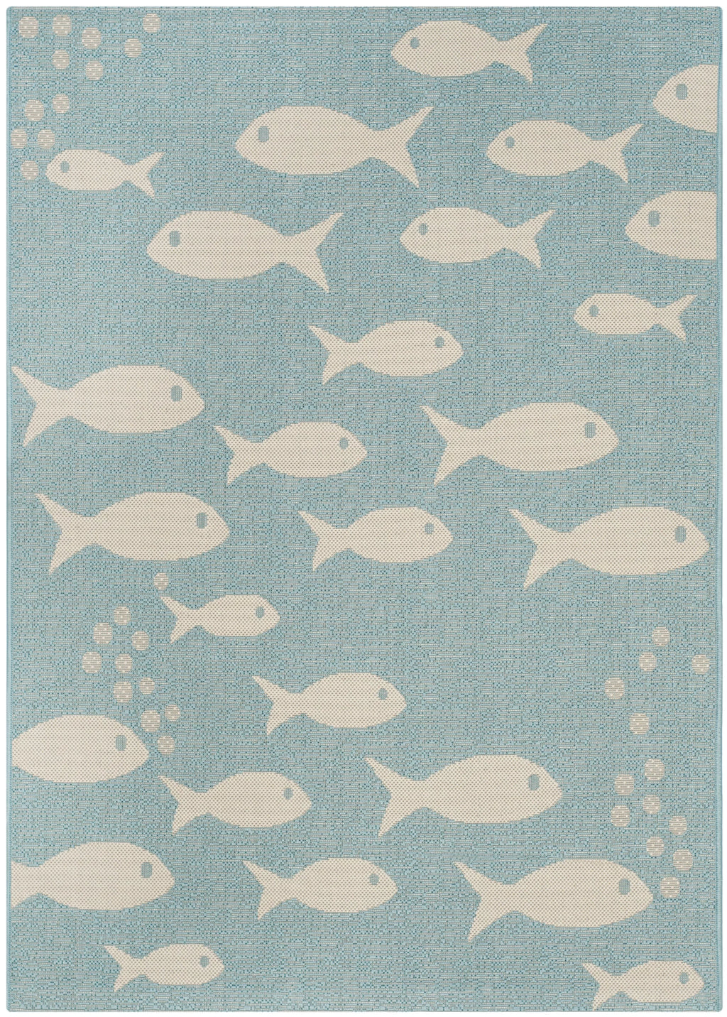 Aqua Beige Indoor/Outdoor Area Rug 4' x 5'7" L927