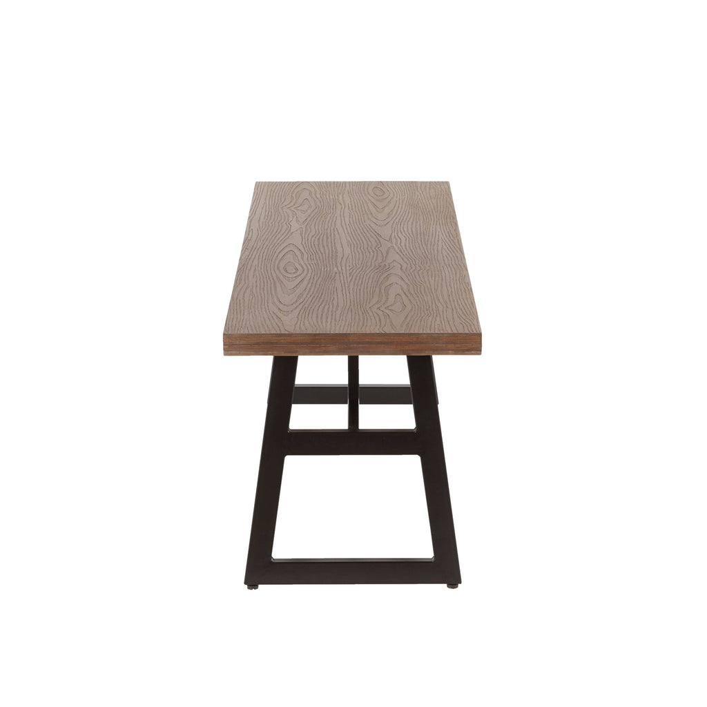 Black/Brown Metal and Wood Industrial Bench C843212