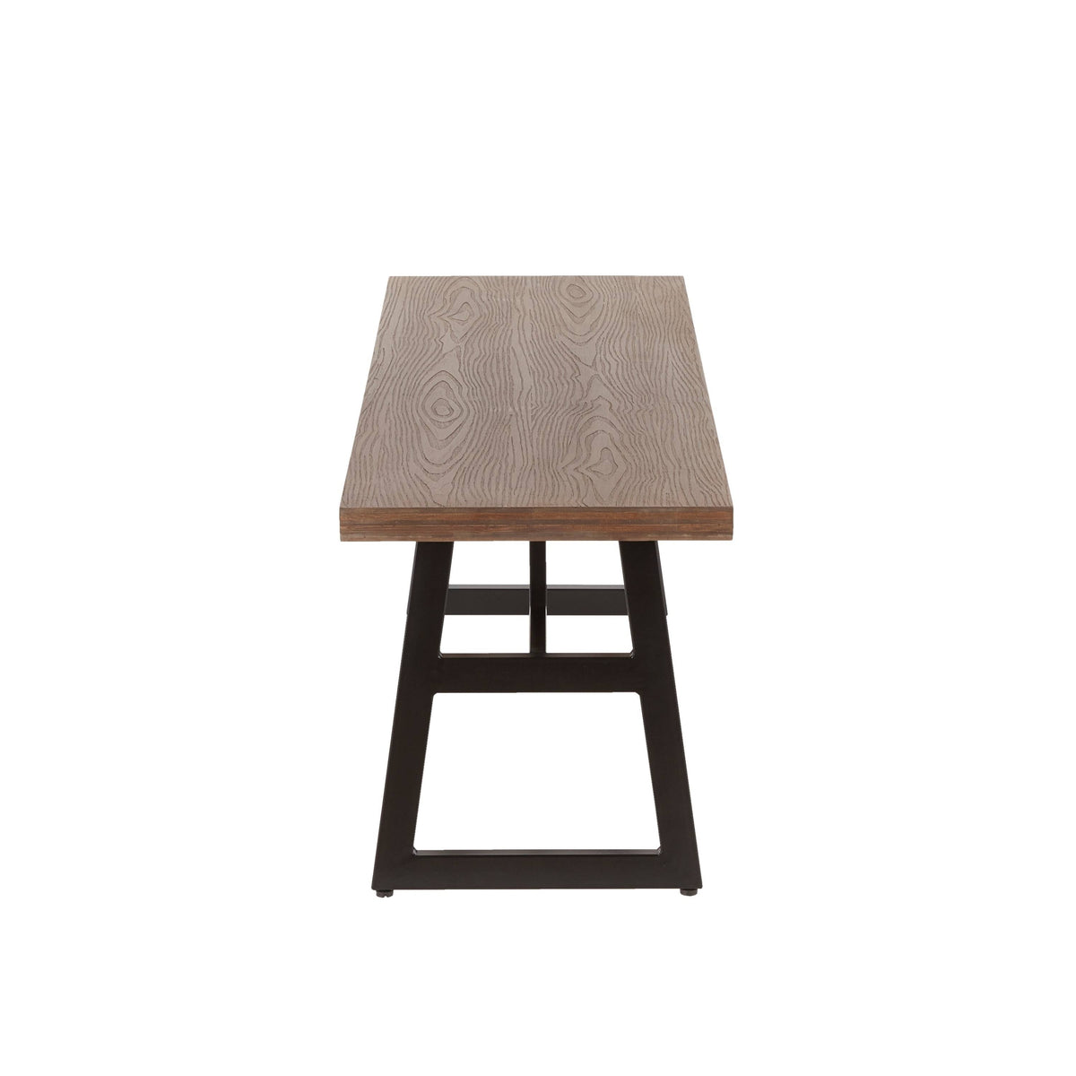 Black/Brown Metal and Wood Industrial Bench C843212