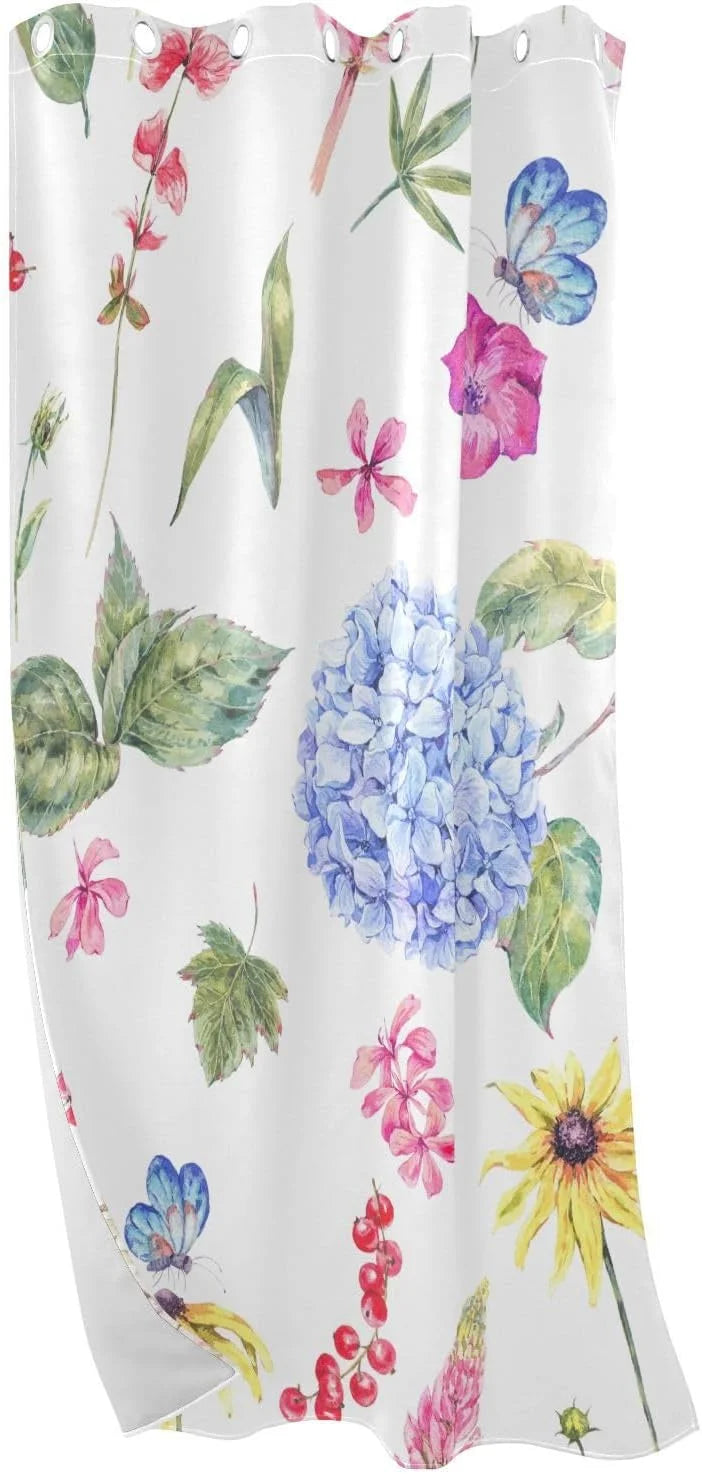 Blackout Curtain 84 inches Length Watercolor Floral Room Darkening L870419