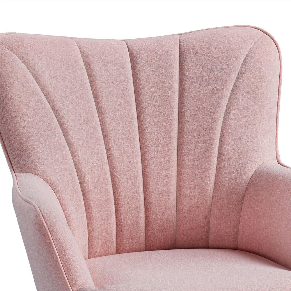 Pink Upholstered Fabric Accent Chair N41612