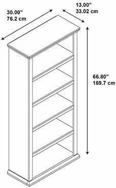 Antique Cherry 5-Shelf Bookcase M308053