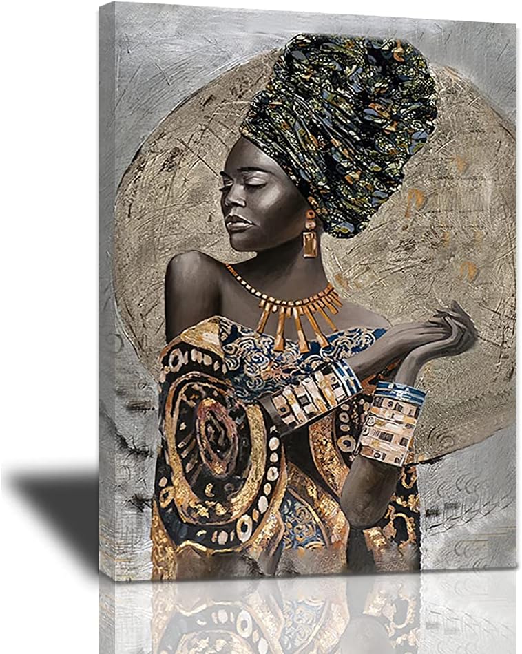 African American Woman Portrait Canvas Artwork 20x24inch E687156