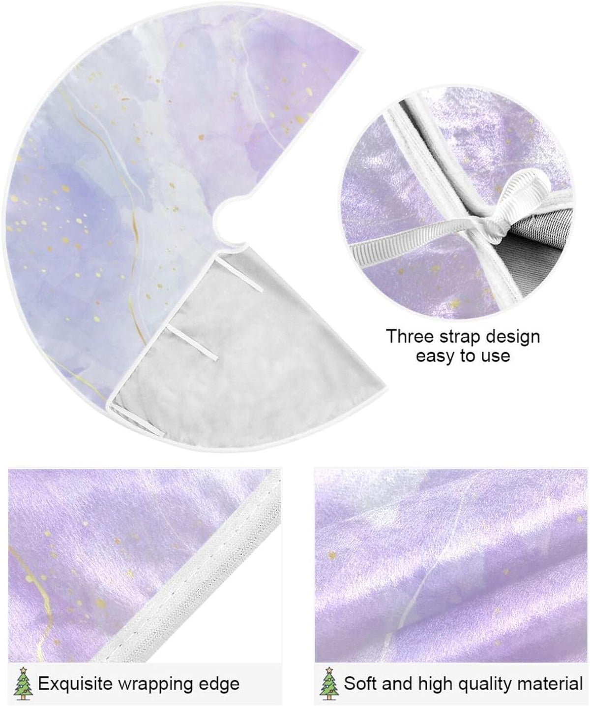 Purple Marble Texture Christmas Tree Skirt X302