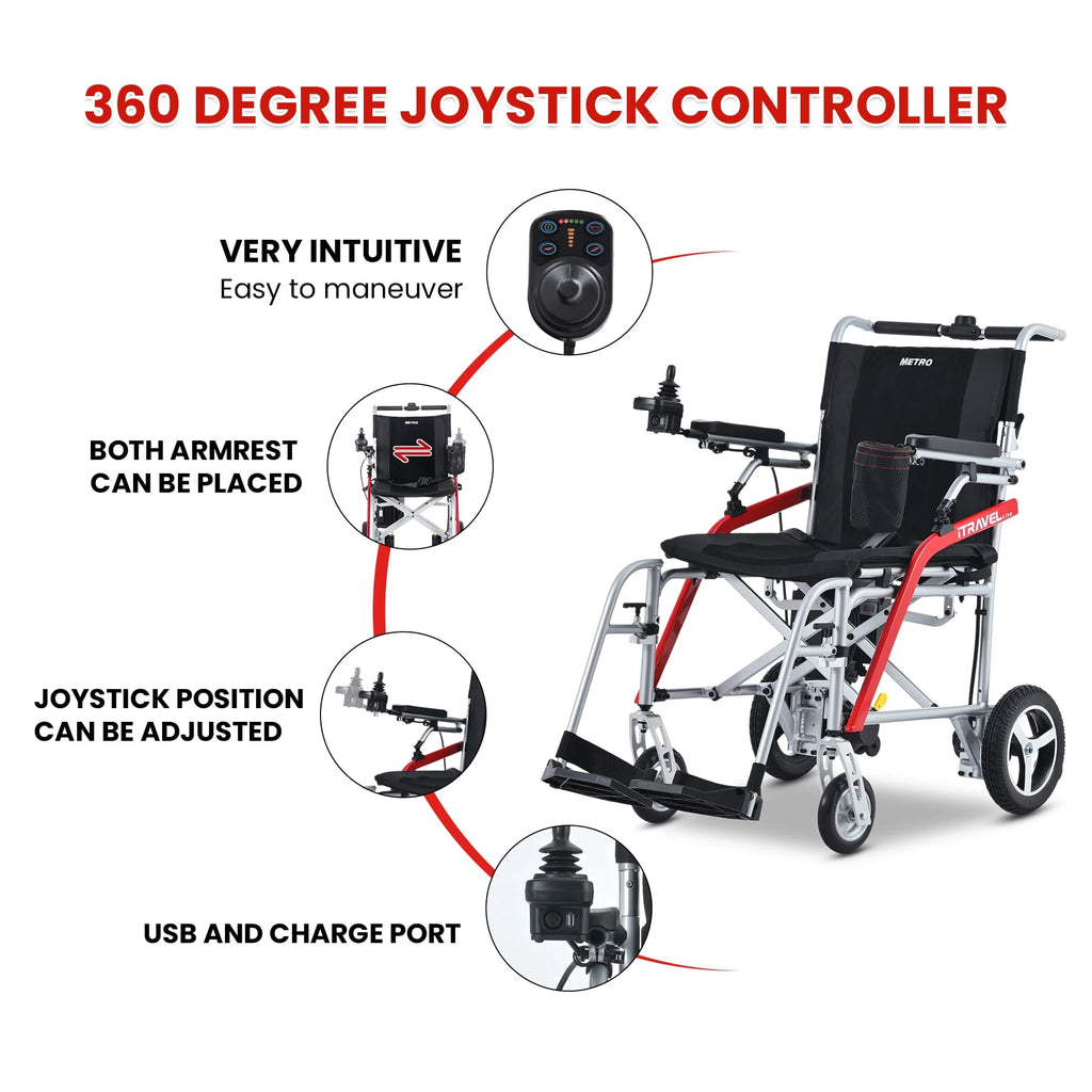 Lightweight Foldable Electric Wheelchair with Cup Holder & Anti-Tipper Q705138