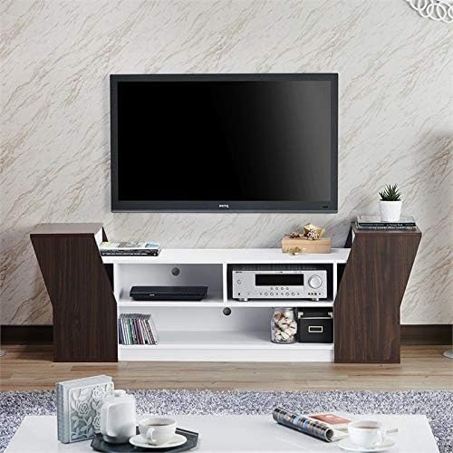Modern Wood TV Stand in Wenge and White Z445
