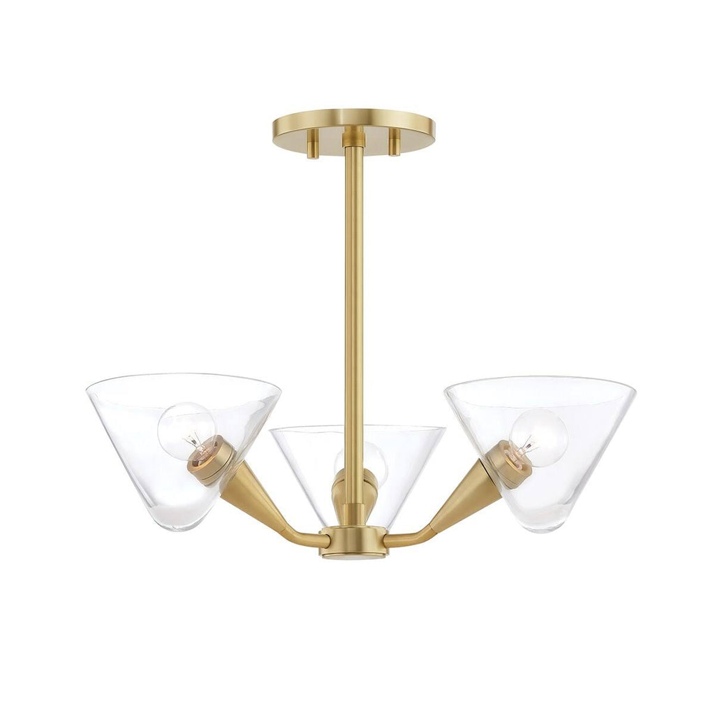 Polished Nickel 3 Light Semi Flush K37527