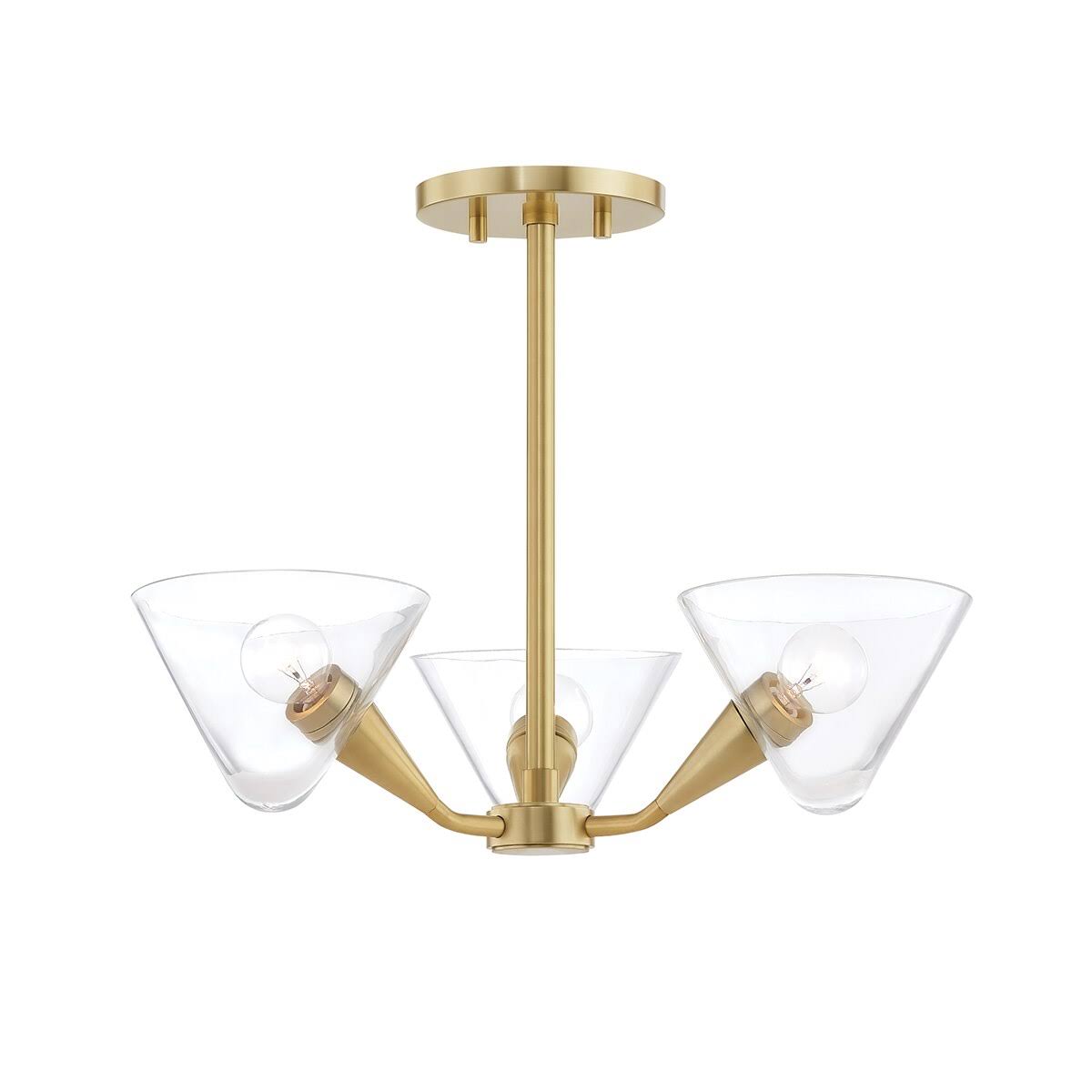 Polished Nickel 3 Light Semi Flush K37527
