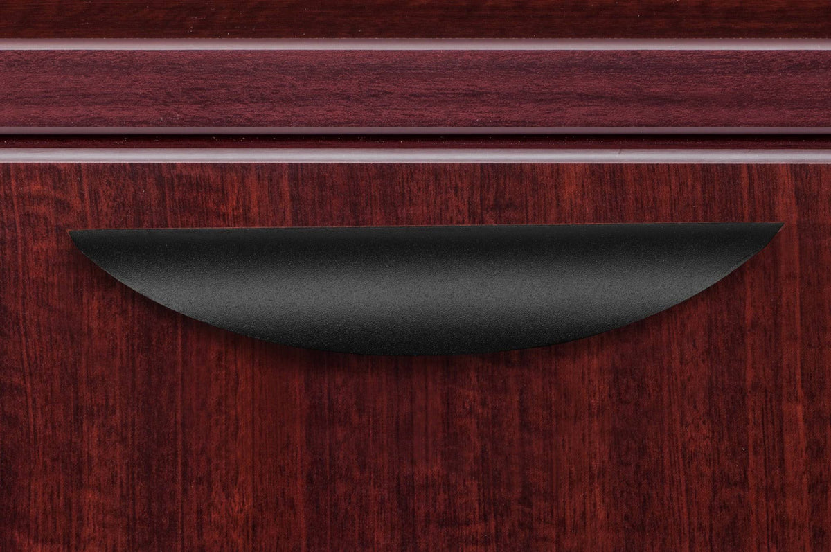 Cherry Single Pedestal L-Desk with Return U8796