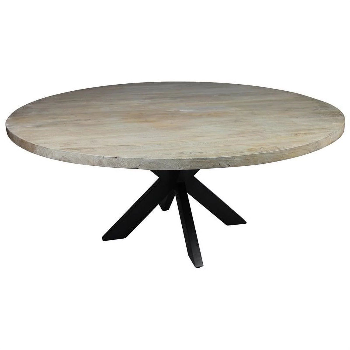 Dining Table Set with Solid Wood Round Table and 6 Chairs in Teal N165