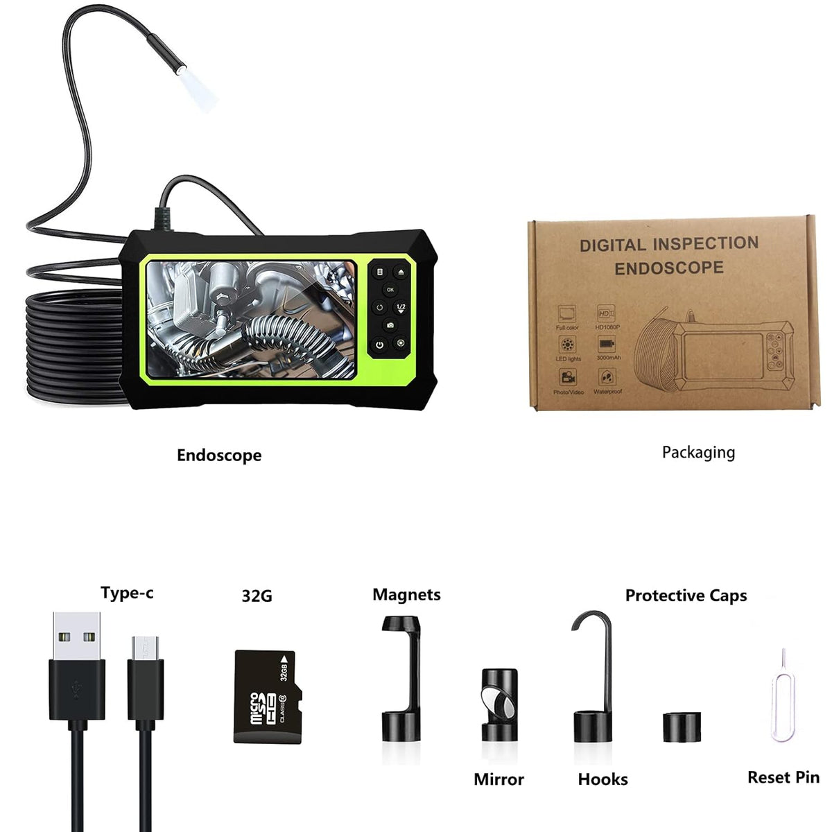 23FT 1080P HD Borescope Camera with 4.3 Inch LCD Screen P183359