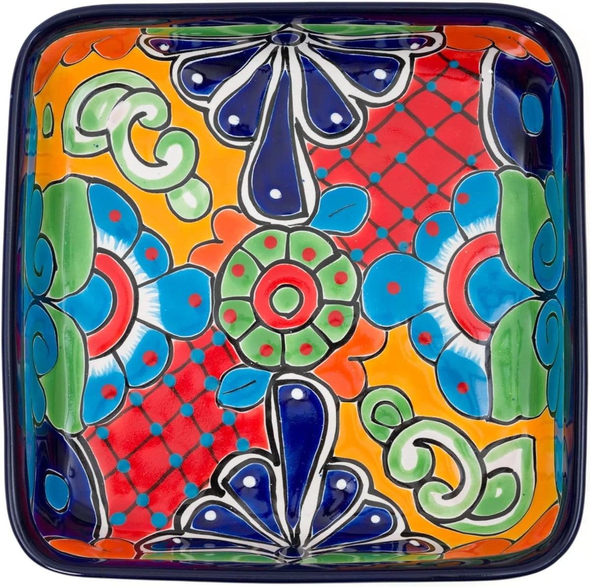 Cobalt Hand Painted Ceramic Baking Dish Casserole Dish Serving Platter Tray Floral Dish Oven Safe Microwave Safe Brownie Pan K602