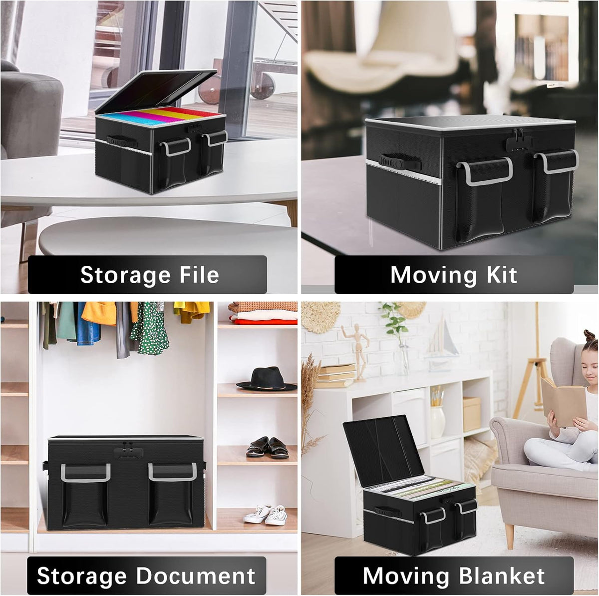 Collapsible File Box for Hanging File Folders, Pack of 2 N186768