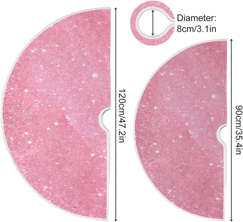Glitter Blush Pink 47.2" Suede Christmas Tree Skirt U4964