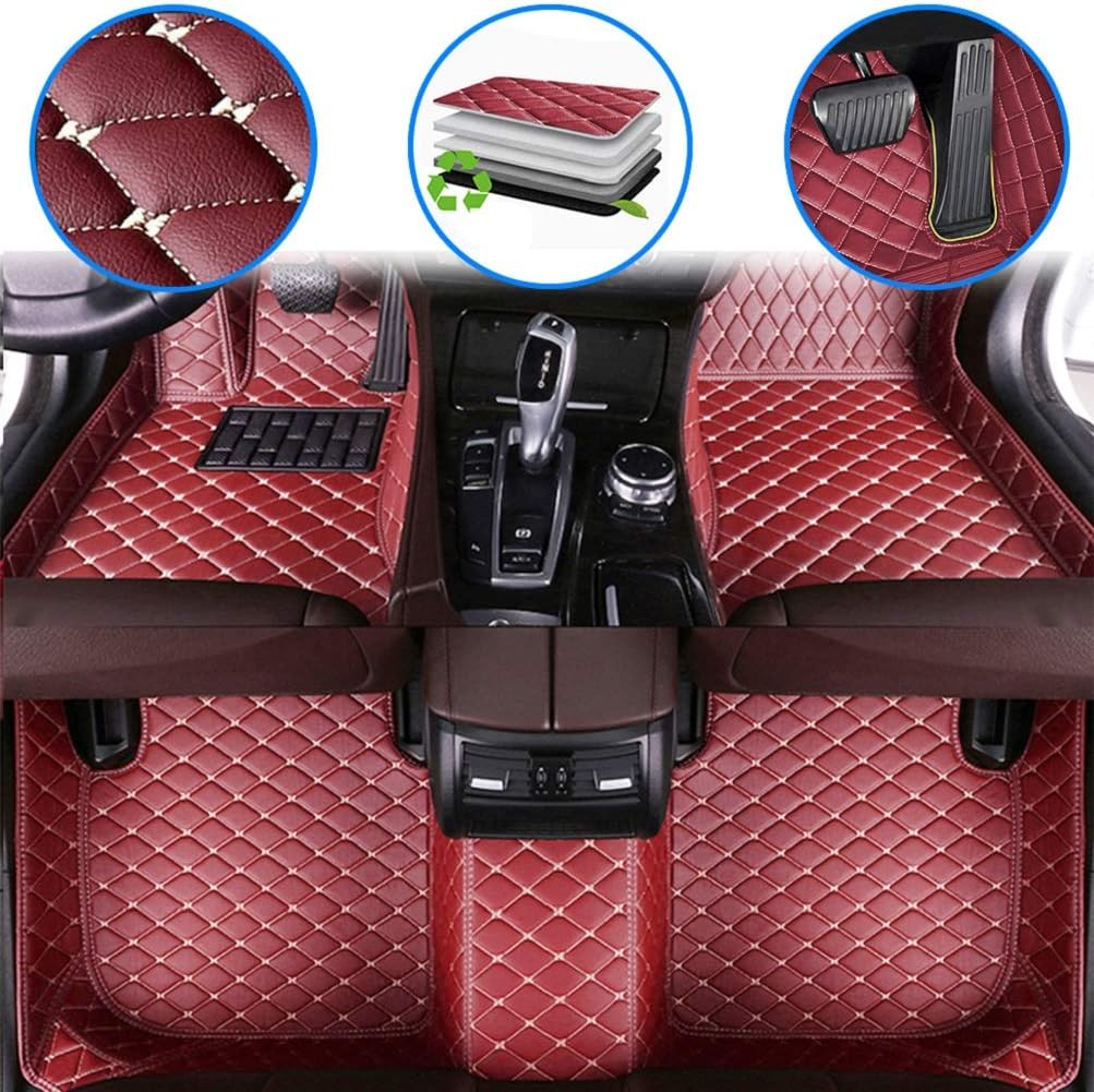 Gray Leather Waterproof Anti-Slip Full Coverage Front & Rear Car Floor Mats H338