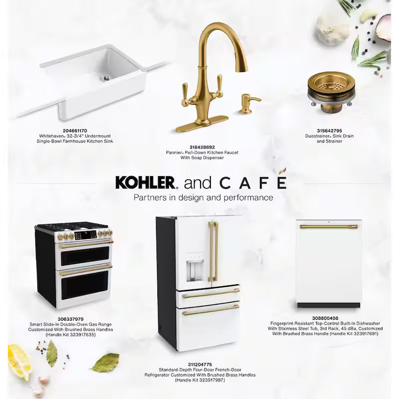 Range and Rangetop Handle and Knob Kit in Brushed Brass Z973550