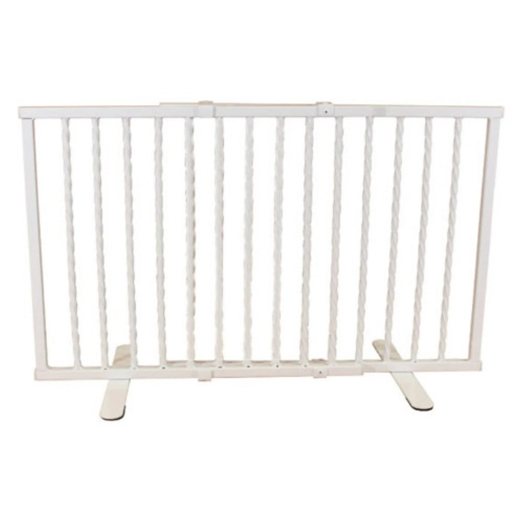White Wrought Iron Freestanding Pet Gate A536248