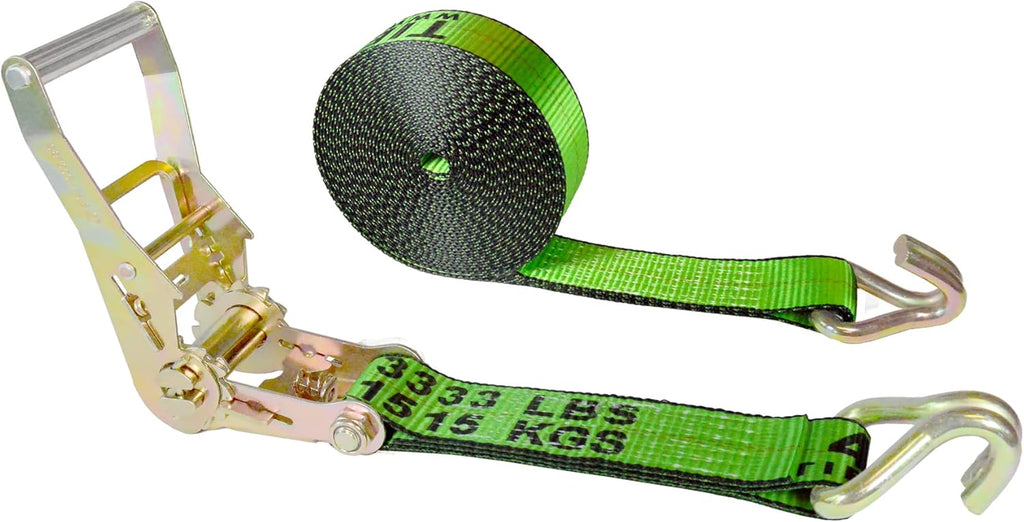 2” x 30’ Double Wire J Hook Ratchet Straps (Pink, 8 Pack) L454812