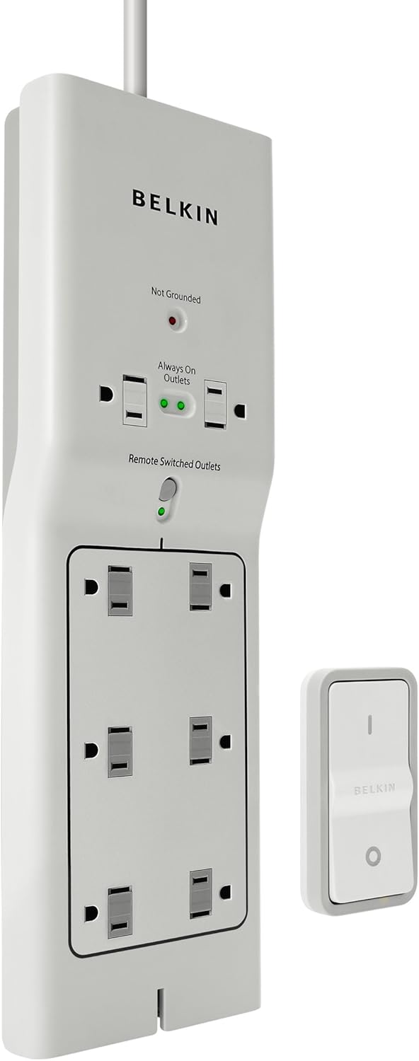 White 8-Outlet Surge Protector Pack of 2 W39219