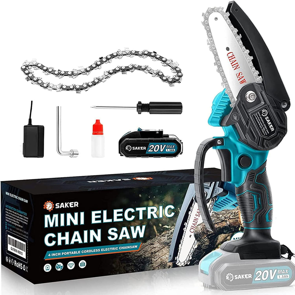 Mini Chainsaw 4 Inch Cordless Handheld Pruning Chainsaw Pack of 2 Q246585