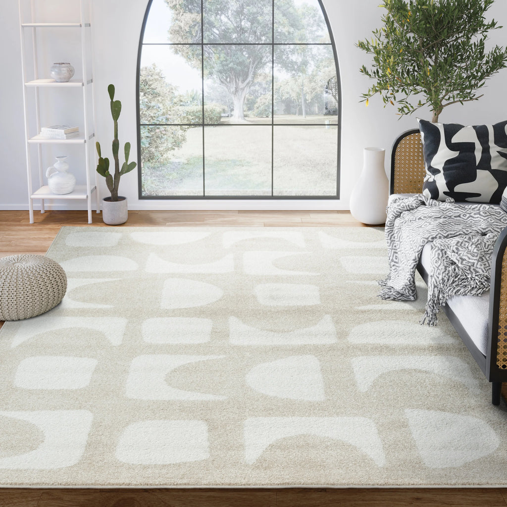 6 x 9 Beige Cream Area Rug F66178