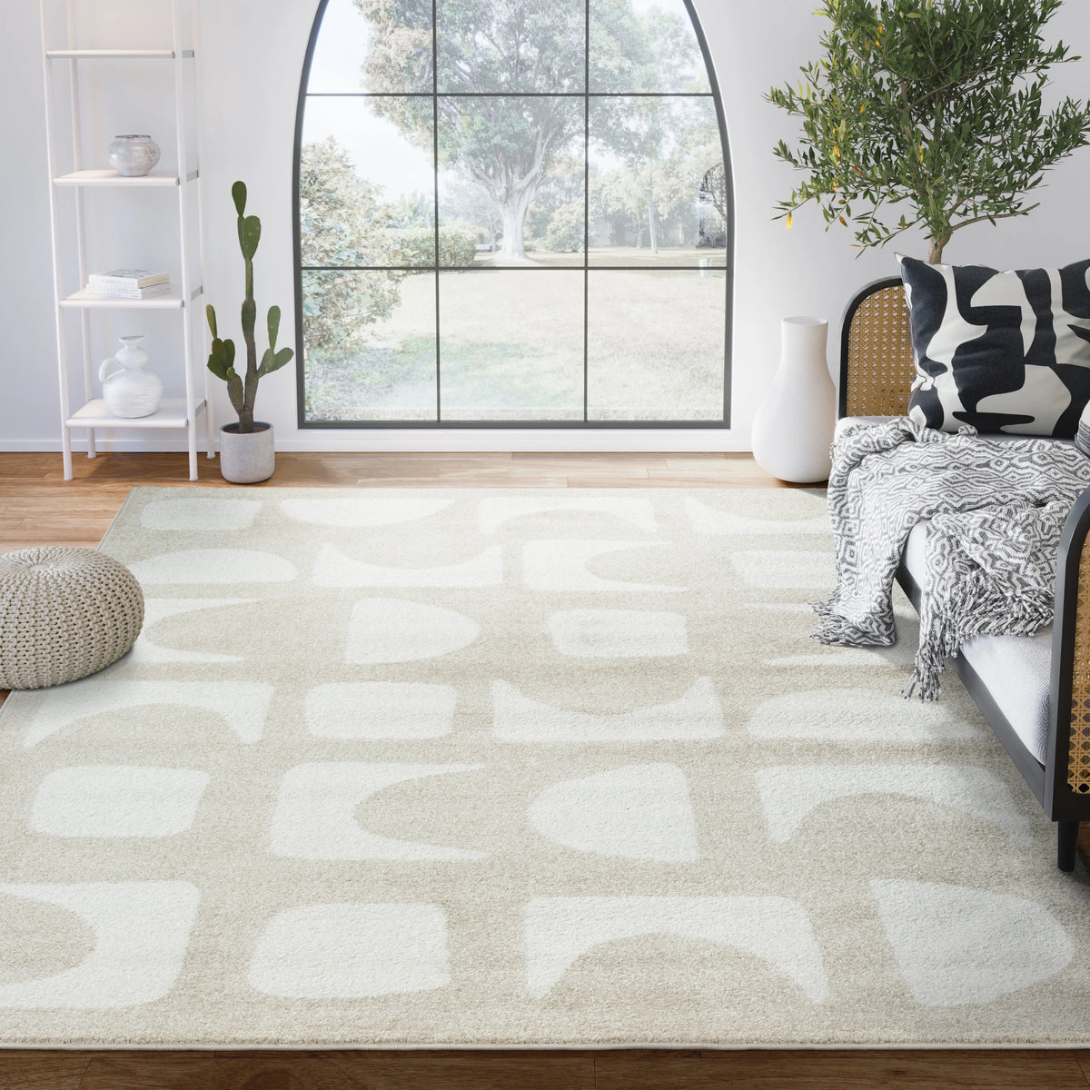 6 x 9 Beige Cream Area Rug F66178