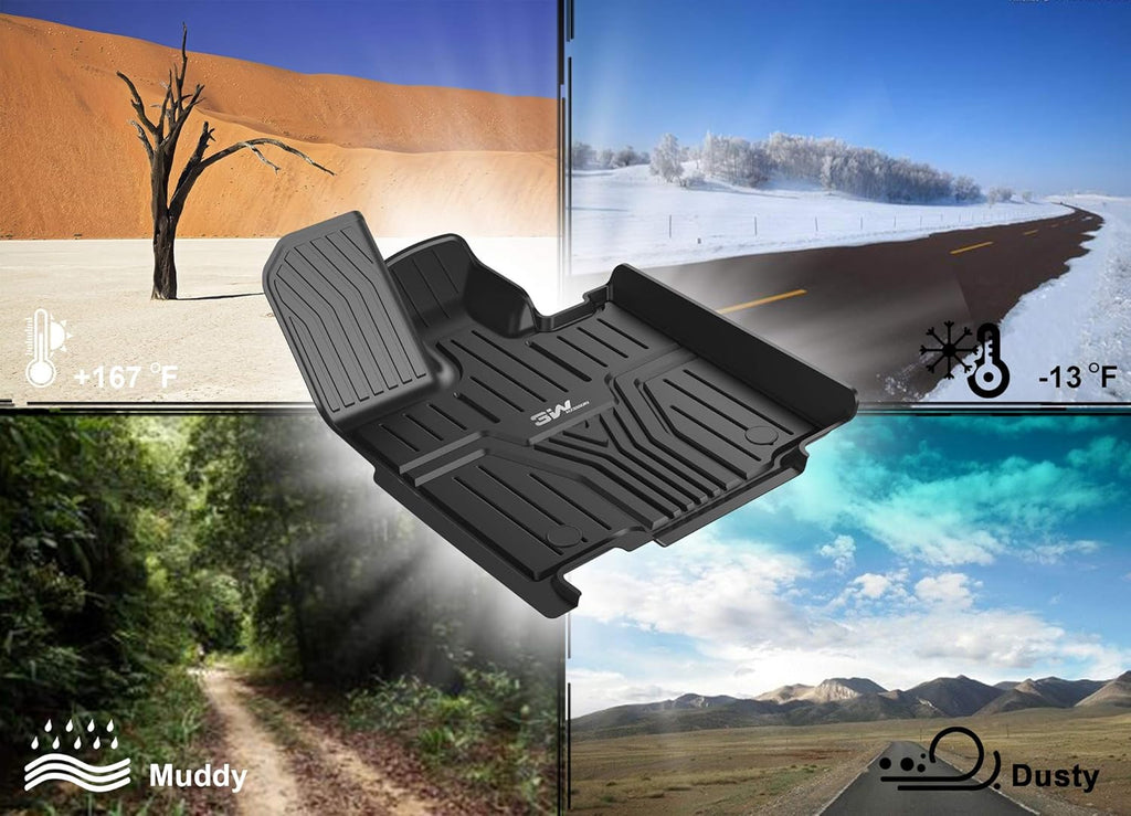 Black All Weather Heavy Duty TPE Car Floor Mats for Honda Accord 2018-2021 Front & Rear 2 Rows Q769