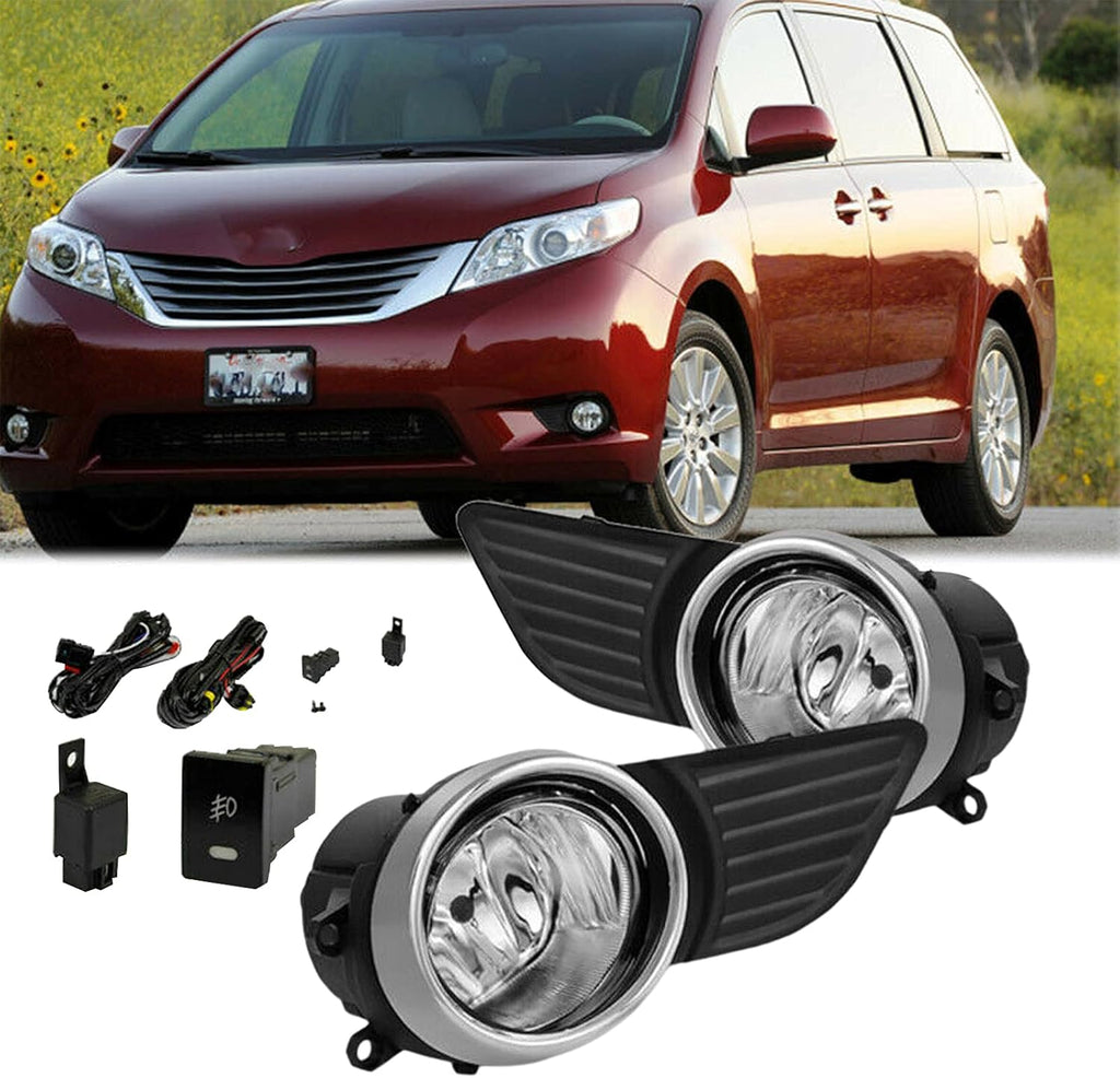 Clear Lens Fog Light Replacement Kit for Toyota Sienna Pack of 2 F355