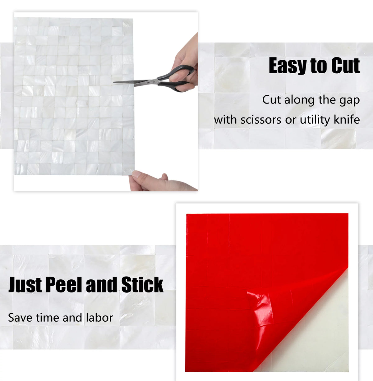 Peel and Stick Mosaic Shell Backsplash Tile V295093