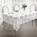White Polyester Lace Tablecloth 52 x 70 Inch L96538