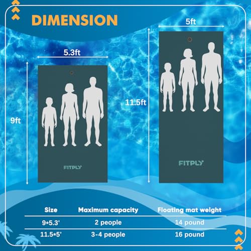 11.5 Ft Floating Mat, 3-Layer XPE Foam Pad Q41471