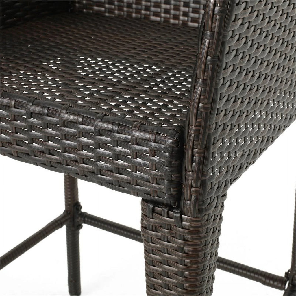 Multi Brown Wicker Barstool Set of 2 G9920