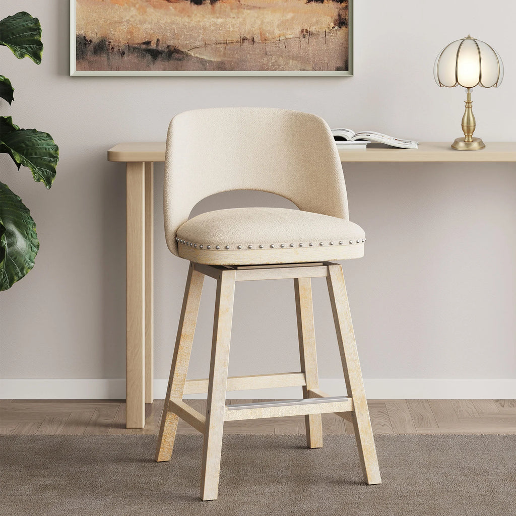 Swivel Counter Stool with Rubber Wood L2233