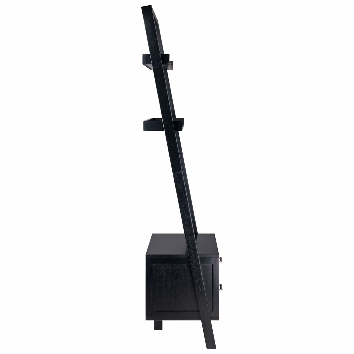 Black 2 Drawer Leaning Ladder Bookshelf R363
