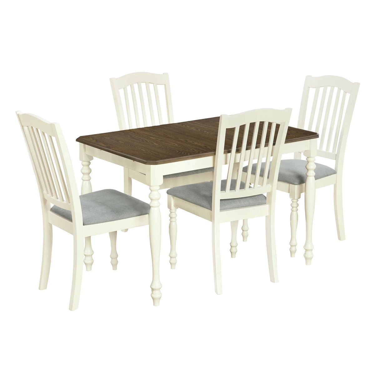 Extendable Dining Table Set with Butterfly Leaf and Upholstered Chairs L74223