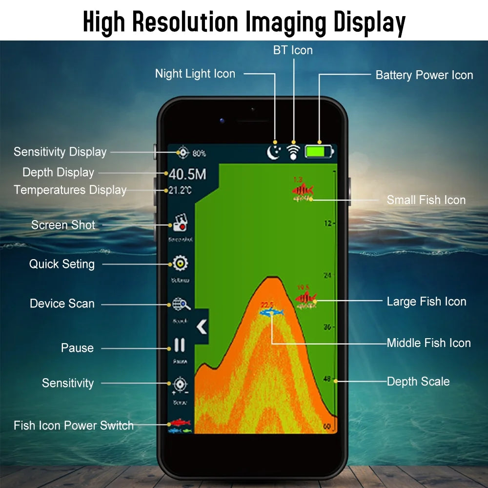 Portable Fish Finder with APP V488072