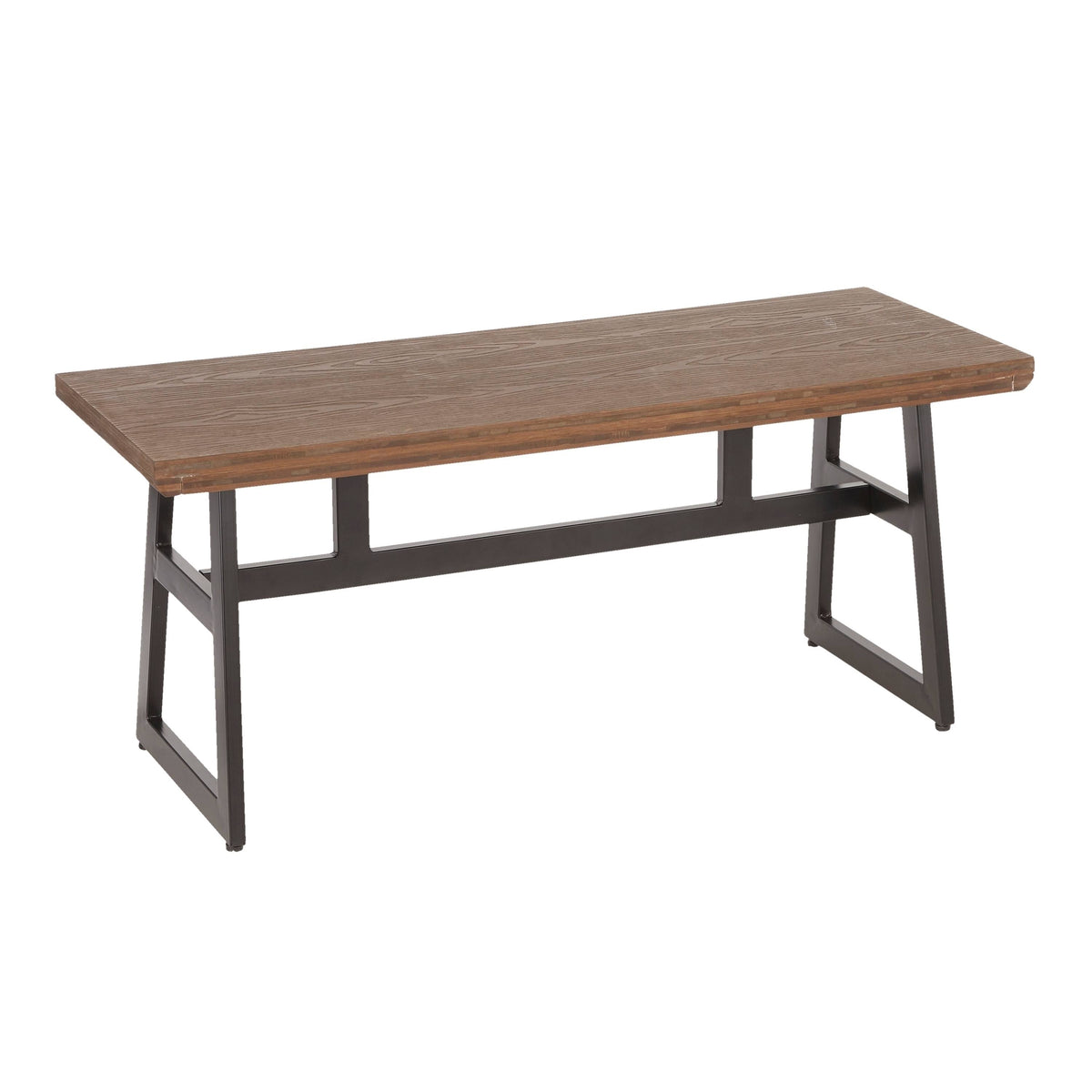 Black/Brown Metal and Wood Industrial Bench C843212