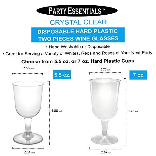 Clear 5.5-Ounce Disposable Hard Plastic Wine Glasses H305652