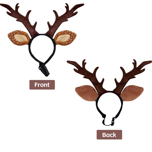 Dog Cat Christmas Reindeer Antlers Headband Adjustable Pet Costume V630038