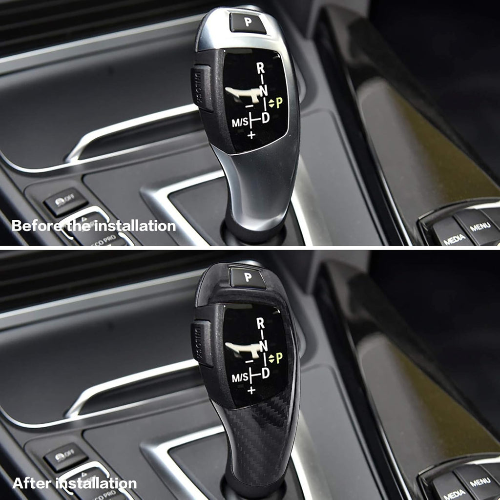 Carbon Fiber Gear Head Cap Sticker Interior Accessories (Black) Pack of 2 S545236