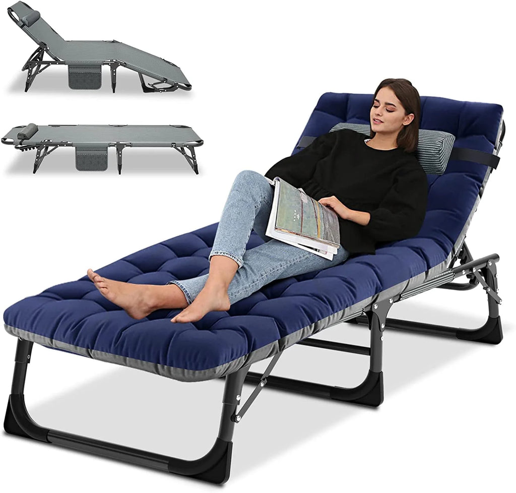 Portable Folding Camping Cot Bed with Mattress & Pillow I21660