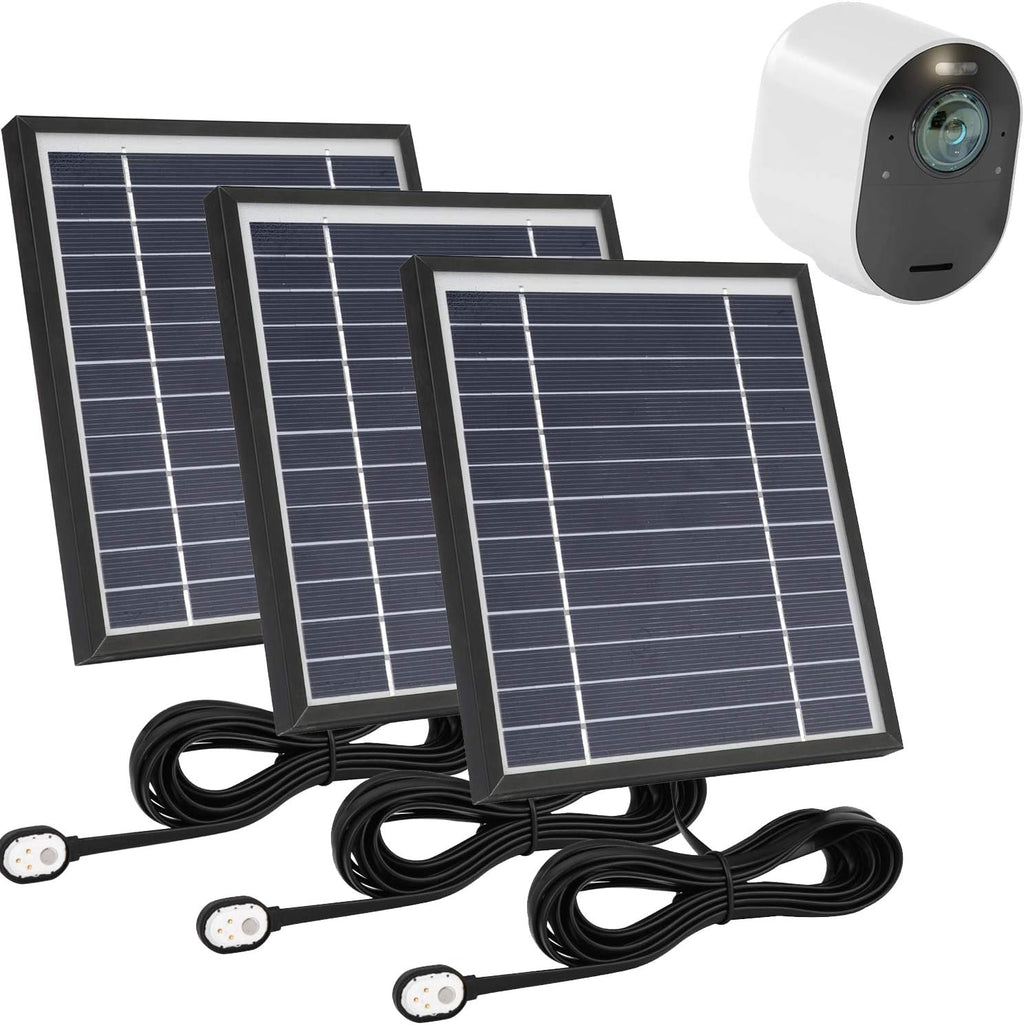 3 Pack Solar Panel with 11.5ft Waterproof Magnetic Power Cable and Adjustable Mount S644286