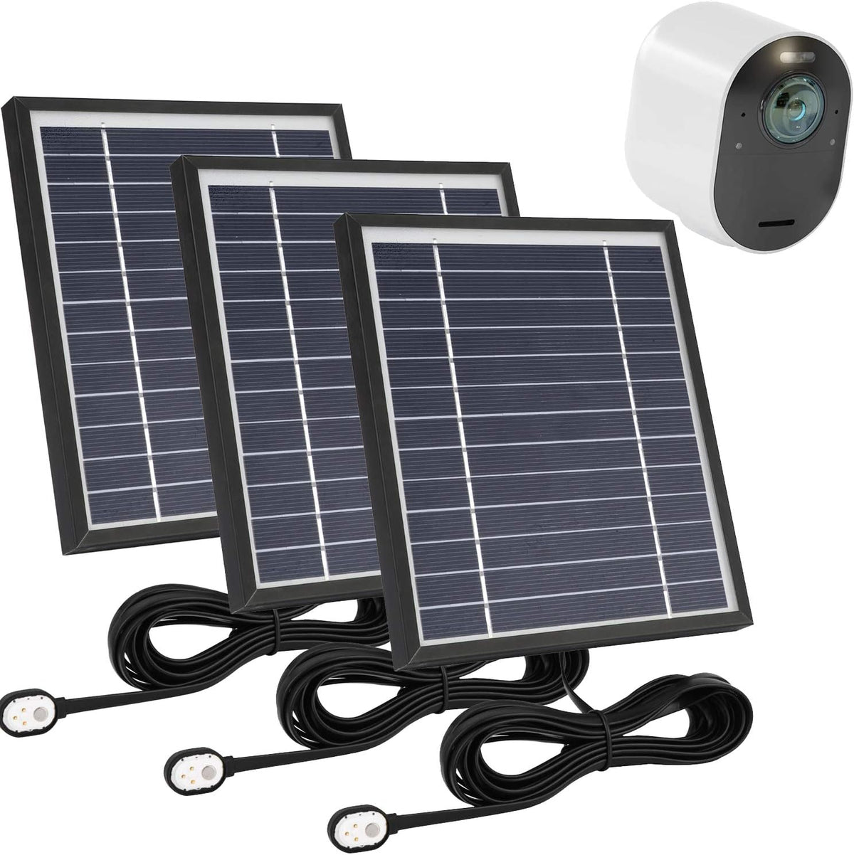 3 Pack Solar Panel with 11.5ft Waterproof Magnetic Power Cable and Adjustable Mount S644286