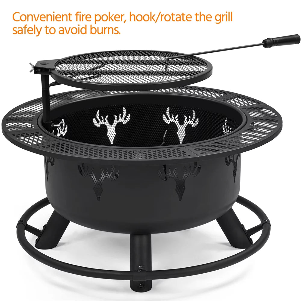 Round Wood Burning Fire Pit G54500
