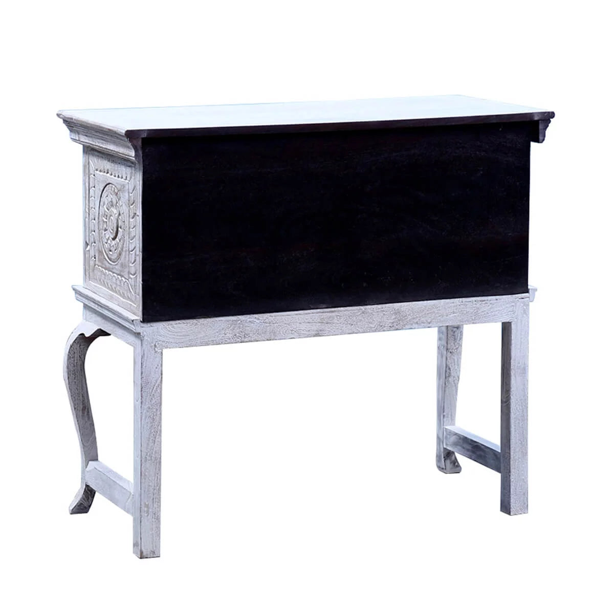 Reclaimed Wood Hand Carved Console Table G983