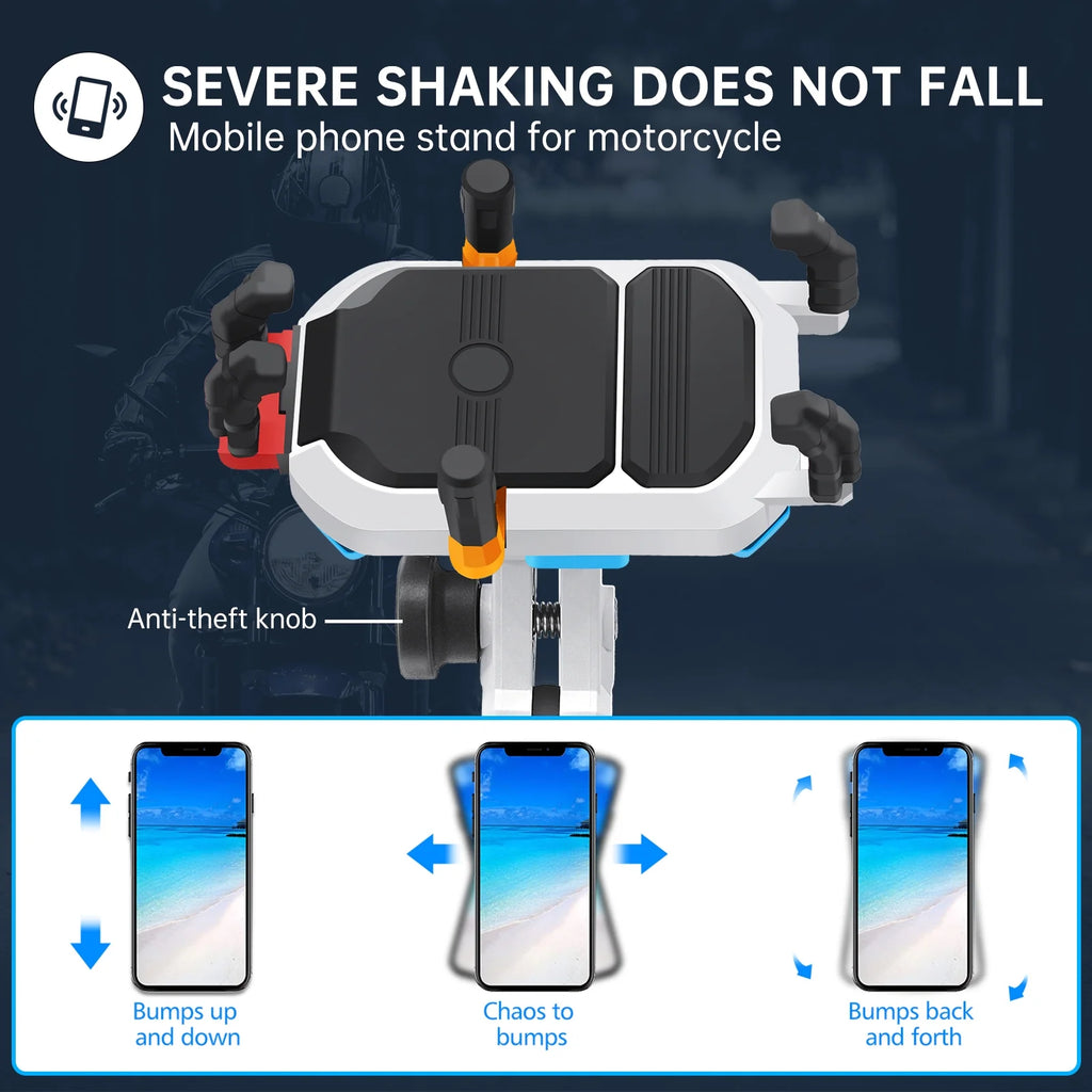 Waterproof Motorcycle Phone Mount Holder with 360° Rotation Handlebar Mount X3173