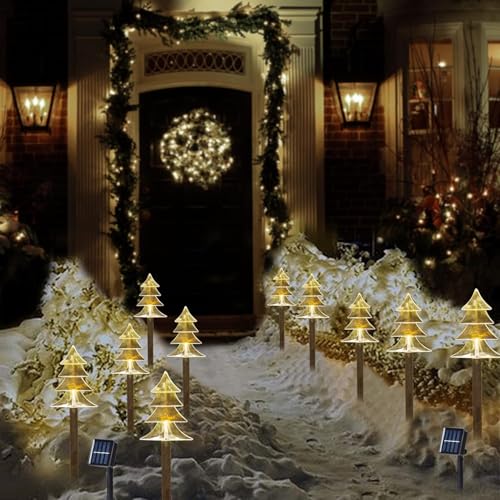 10 Pack Solar Christmas Candy Cane Lights D3064