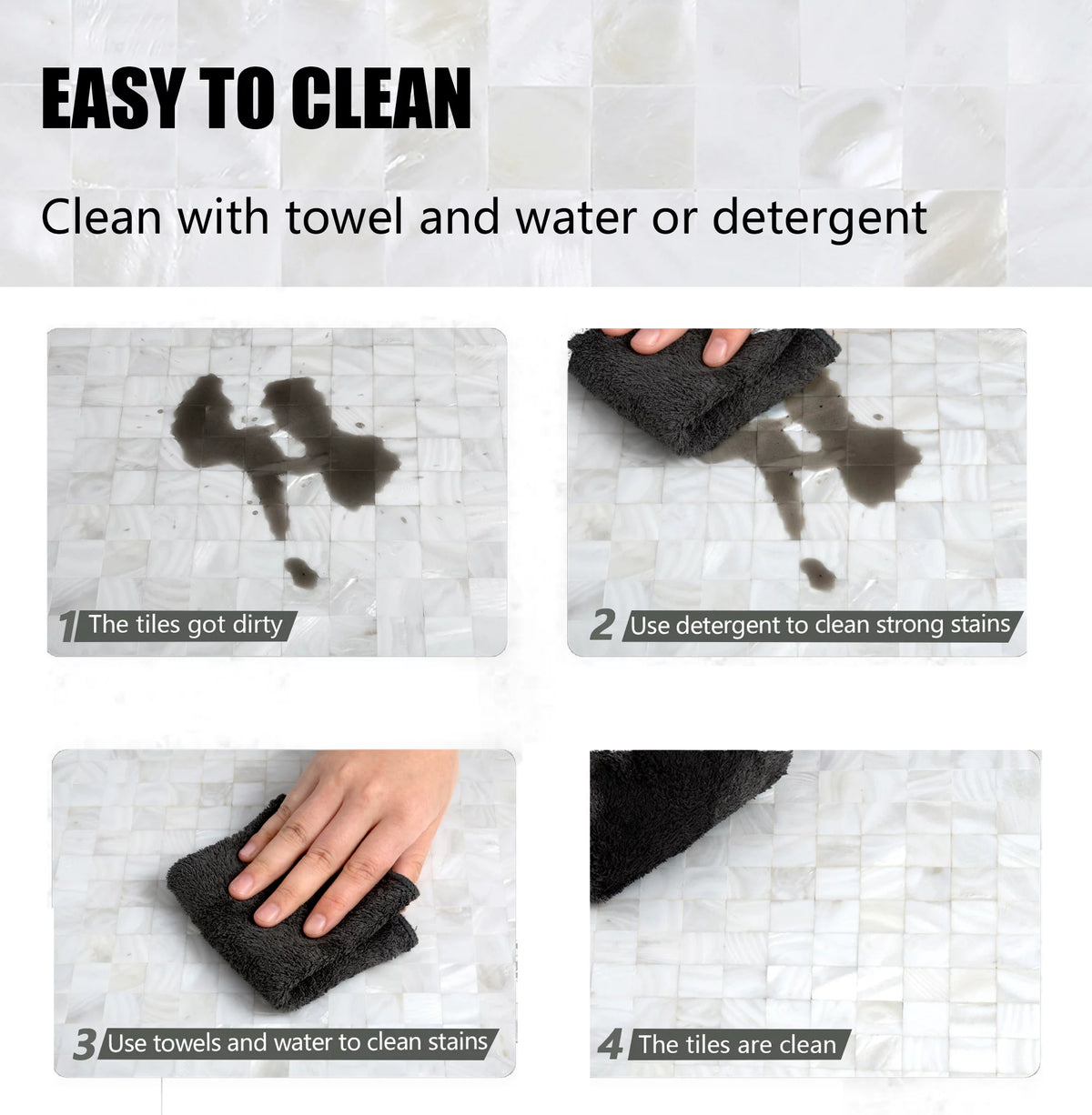 Peel and Stick Mosaic Shell Backsplash Tile V295093