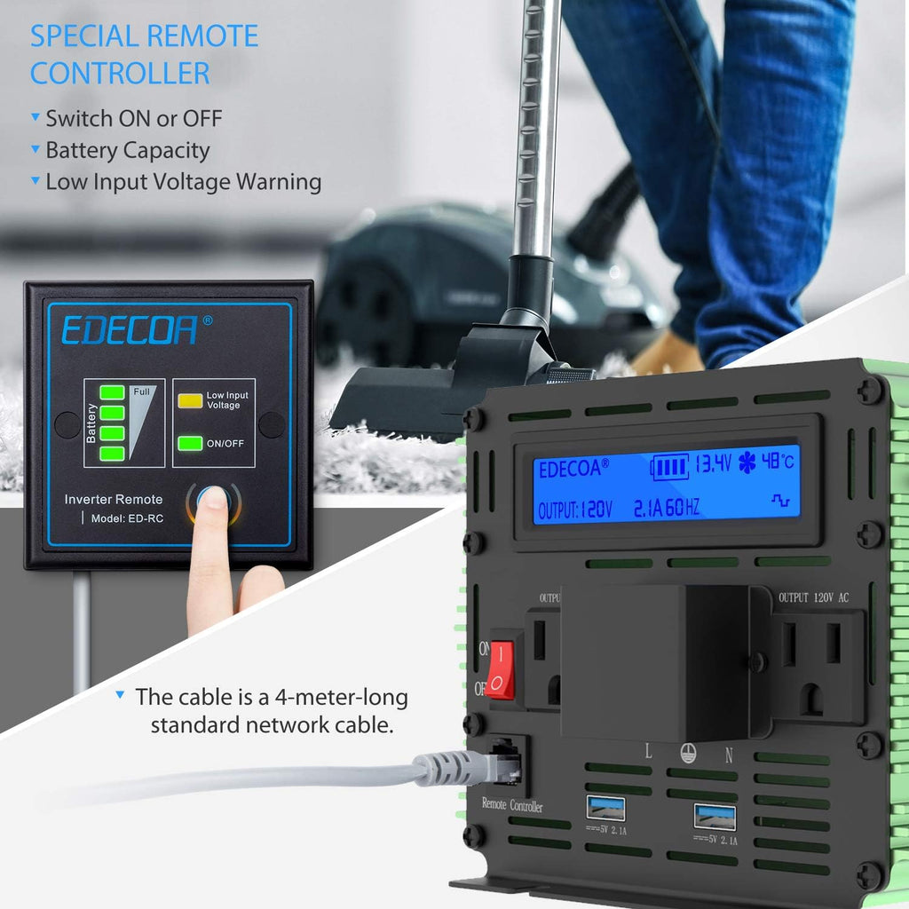 3000 Watt Power Inverter DC 12V to AC 110V 120V with LCD and Dual USB S321